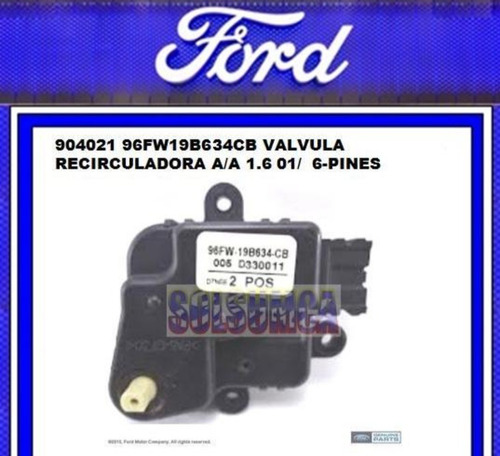 Válvula Recirculadora A/a Ford Fiesta 1.6 01/ 6-pines