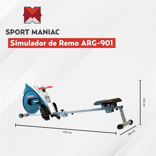 Imagen 3 de 4 de Simulador De Remo Randers Arg-901 Sport Maniac