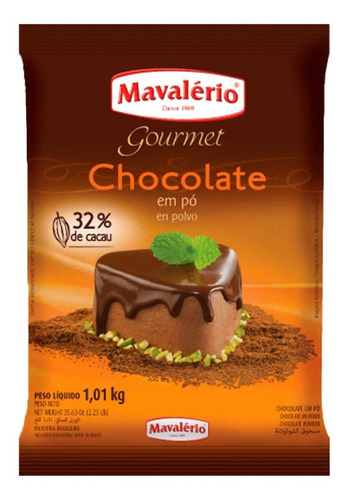 Chocolate Em Pó Gourmet 32% Cacau 1,01kg Mavalério