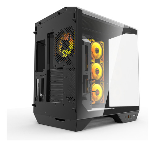 Gabinete Darkflash Dy470 Atx Lujo Vista 330° Con 4 Fans Argb Negro