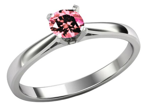 Anillo Oro Sólido 14k Certificado Diamante Rosa M. Europe