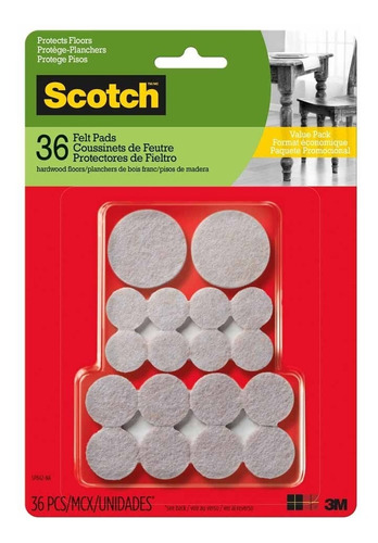 Pack (x36) Protector Fieltro Adhesivo 3m Scotch 3 Tamaños