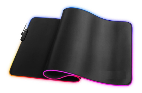 Mouse Pad Gamer 78 X 30 Cm X4mm Led Rgb Gaming Con Luces Color Negro Diseño impreso Ninguno