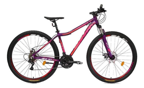 Mountain bike femenina SLP 25 Pro Lady R29 21v color lila/blanco/fucsia con pie de apoyo  
