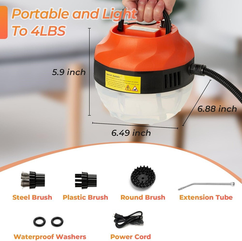 Limpiador A Vapor Portátil De 2500w De Alta Temperatura 110v