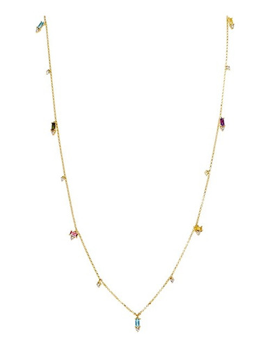 Gargantilha Em Ouro 18k Chroma 67cm Com Pedras Naturais