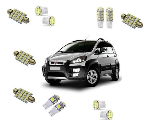 Kit Lâmpada Led Fiat Idea Adventure 2011-2016 Blue Lion