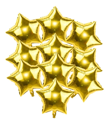 10 Piezas Globos Metálicos Estrella