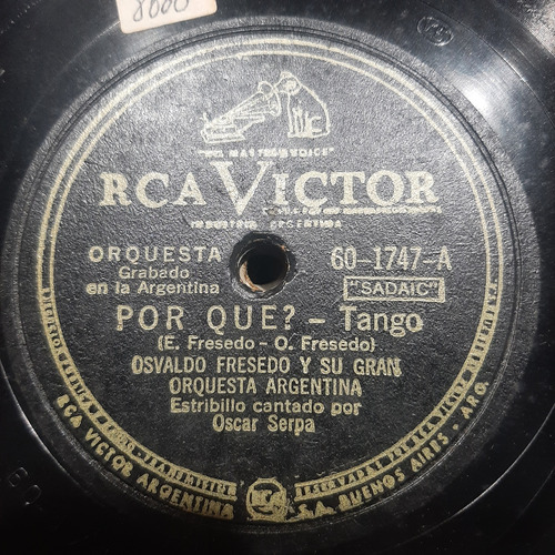 Pasta Osvaldo Fresedo Orq Argent Serpa Ray Rca Victor C544