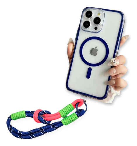 Funda Para Iphone 14 Pro Max Mica + Correa + Envio Gb04 Azul Tpu 2