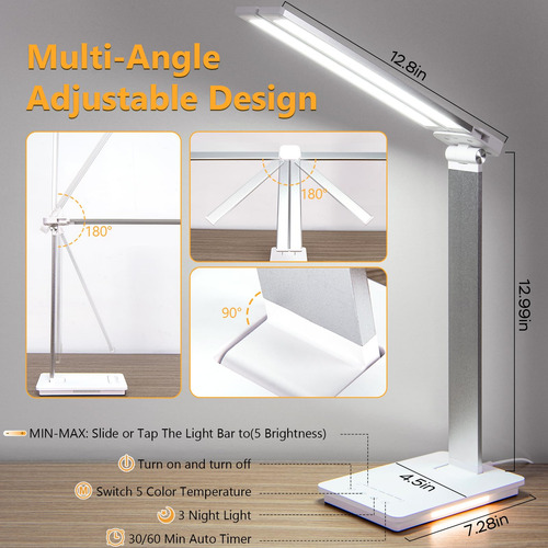 Lámpara De Escritorio Led Lámpara De Mesa Plegable Ajustable