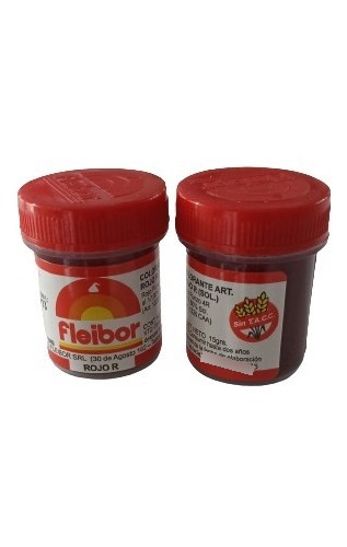 Colorante Comestible En Pasta Fleibor 15gr Rojo X2u 