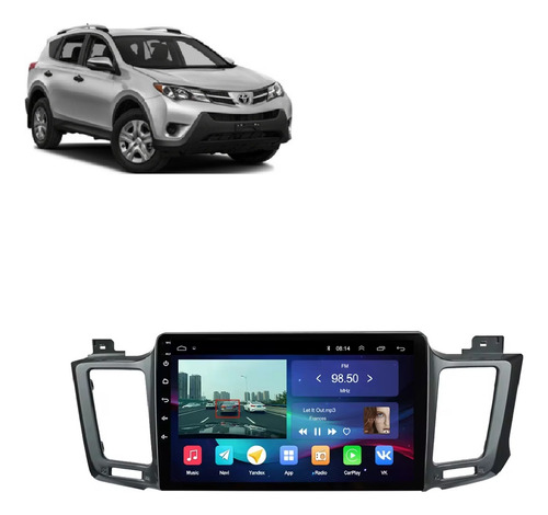 Central Multimídia Android Toyota Rav4 2013-19 8/core 10p 4g