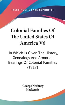 Libro Colonial Families Of The United States Of America V...