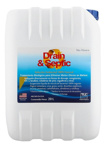 Bacteria P/eliminar Malos Olores Baños Drain & Septic 20 Lt