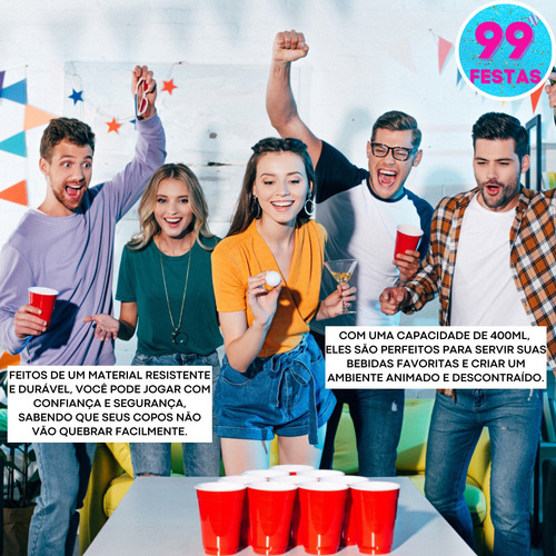 Copo Americano Descartável Beerpong 400ml - 350un
