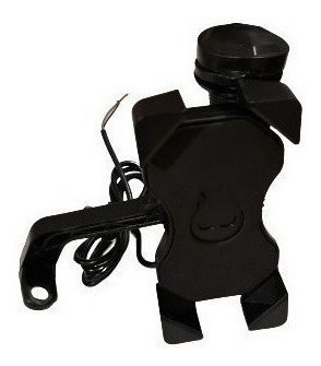 Soporte De Celular Para Moto Con Cargador Usb 2 Amperes Negro