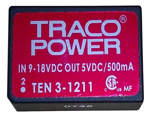 Conversor Dc Dc 9-18vdc P/ 5vdc 500ma Ten3-1211 Traco Power
