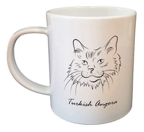 Taza De Plastico Gato Turkish Angora Vector