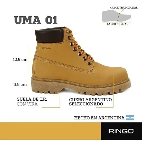 Borcegos Ringo Uma 01 Nobuck Cuero Dama Asfl70