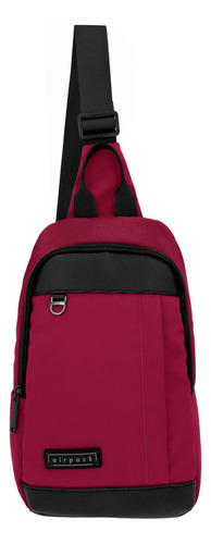 Mochila Cruzada Pechera Crossbody Airpack Urban Cross Color Rojo Diseño De La Tela Lisa