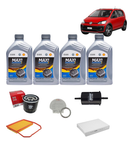 Kit Revisão Oleo 5w40 + Filtros Up! Take Move High 2014-2021