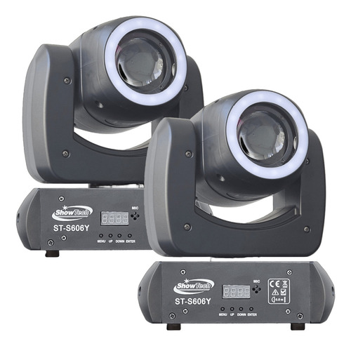Kit 2 Moving Head Led Beam 100w Gobos Cores Prisma Borda Led 127/220v