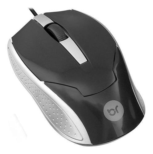 Mouse Usb Bright Preto/cinza - Ref.0028 Cor Preto/Prata