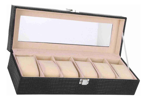 Reloj De Pulsera Rectangular De Piel Sintética Con 6 Ranuras