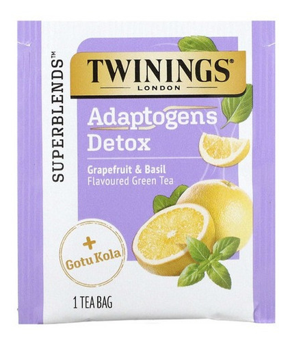 Twinings, Té Verde Con Sabor A Toronja Y Albahaca, 18 Bolsitas De Té, 36g (1,27 Oz)