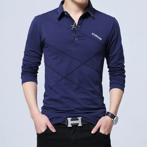 Camiseta Larga A Rayas Para Hombre, Camiseta Casual De Algod