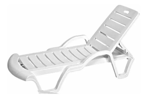 Tumbona blanca de plástico para piscina y playa de las Bahamas, color blanco