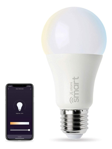 Atomi Smart Bombilla Led Blanca Wifi Con Luz Blanca Regulabl