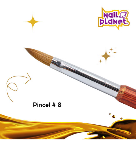 Nail Planet Pincel Estudiantil Kolinsky 10 pincel para uñas