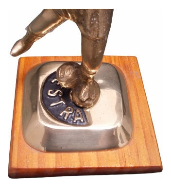 Antiguo Trofeo Futbol Riestra Bronce Macizo (Usado)