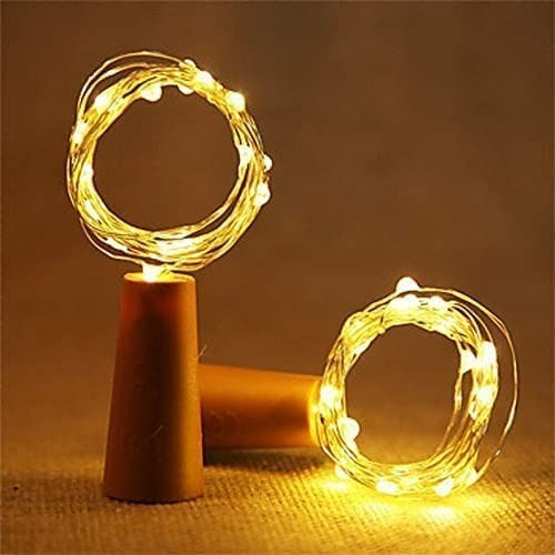 Guirnalda Alambre Corcho Botella Luces Luz Led Decoración