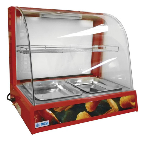 Vitrina Caliente Exhibidora Con Cristal Curvo Migsa®