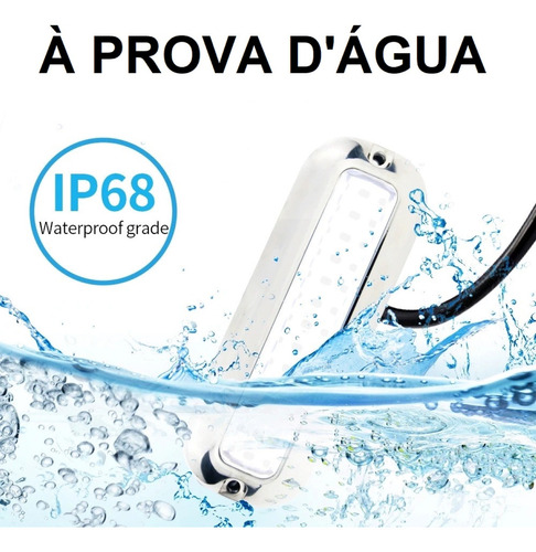 Luz Subaquática 42 Leds 12v 24v Barco Lancha Iate Bem Forte Luz Branca
