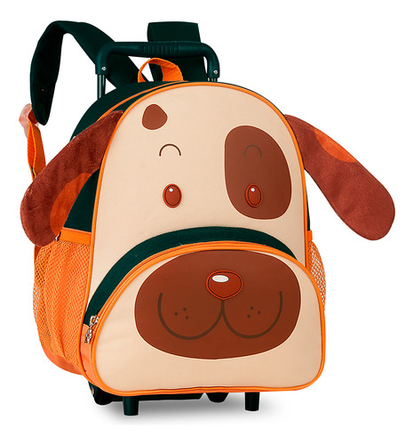 Mochila Infantil Meninos Clio Pets Tubarão Cachorro Rodinhas