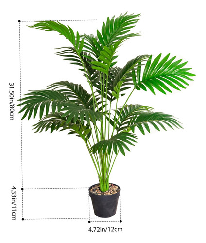 M Planta Artificial 80cm Com Vaso E 18 Ramos