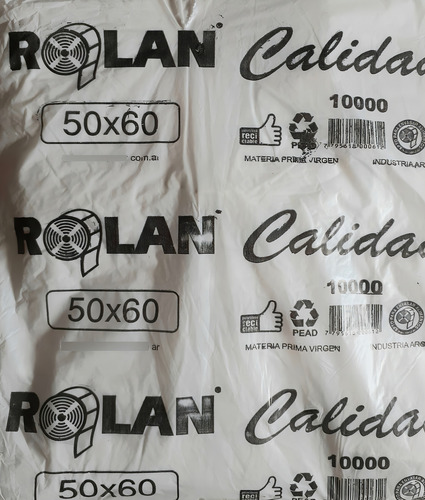Bolsa de camiseta reforçada 50x70 e 6000 x 5 unidades. Rolan