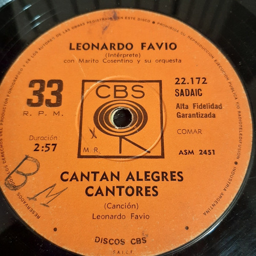 Simple Leonardo Favio Cbs C17