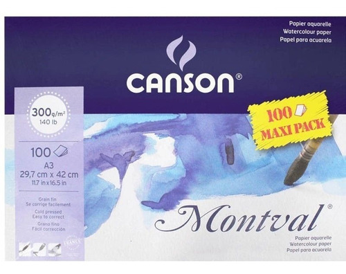 Block Canson Montval 24*32cms, 300gms/100hojas