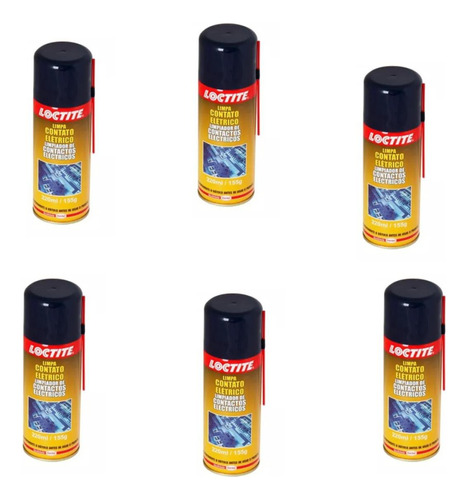 Kit C/ 6 Limpa Contato Spray Eletrico 220ml/150g Loctite 