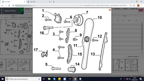 Kit Corrente Comando Fiat Argo Mobi Uno 1.0 6v 3 Cilindros