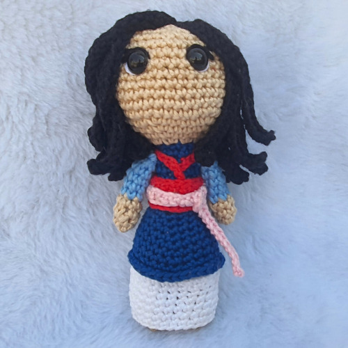 Boneca Mulan Amigurumi 16cm Pronta Entrega E Frete Grátis