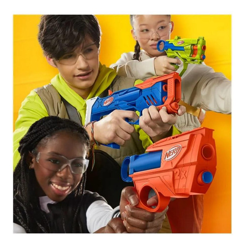 Nerf Kit 3 Lançadores Dardos N Series Triple Action - Hasbro