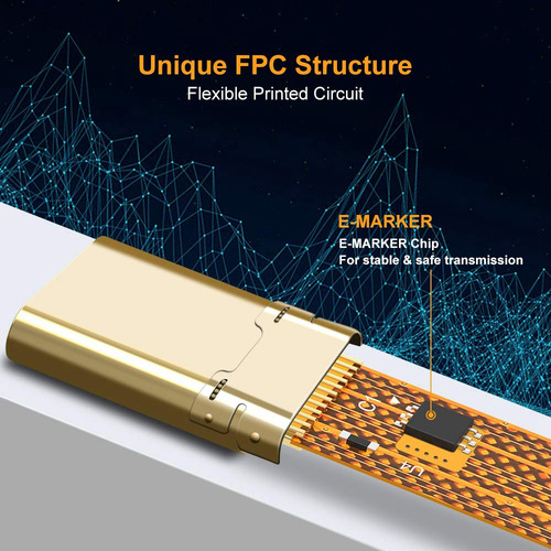R Cabo 4k Usb-c 3.1 Gen 2 10g Emark Chip Curto Tipo C Usb-c