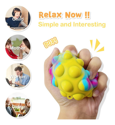Pop Fidget Toys Su Pelota Juguete 4 Pcs Bolas De Estrés 3d 3