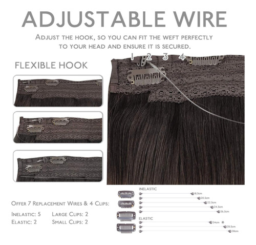 Extensiones De Cabello Con Alambre, Cabello Natural 16